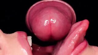 Close up blowjob with the best sloppy mouth and cum dumpster experience