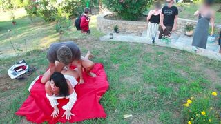 Sex on the meadow with a stranger - Alexandra Wett's most daring public escapade yet!