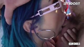 Cute girls seduced a new guy for a hot threesome sex