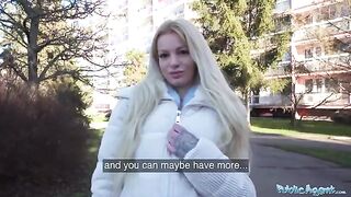 German blonde MILF found a new way to earn money with Public Agent