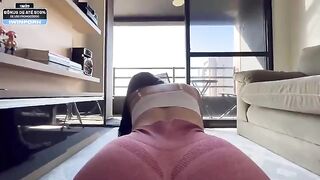 My personal trainer tore my pants and fucked me hard without a condom