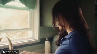 A college girl is being tutored by her sexy older mentor