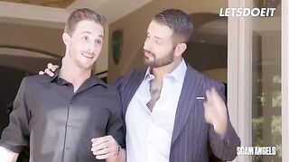 Two horny MILFs sharing a young football player’s huge cock