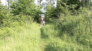 A couple has a rough sex session in the forest, pushed by curiosity