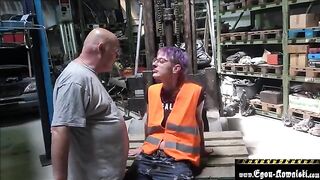 The old man has sex with the climate activist in a hardcore scene