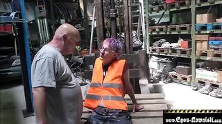 The old man has sex with the climate activist in a hardcore scene