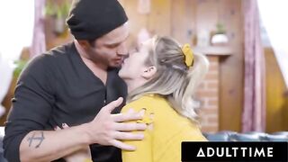 Aiden Ashley gets fucked hard on the couch by Nathan Bronson in a steamy scene