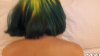 Rainbow teen gets fucked hard on her birthday