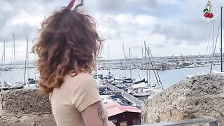 Redhead Cherry Candle passionately fucks with her boyfriend on the boat