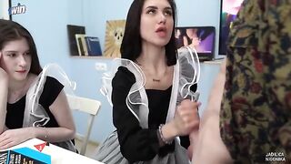 The labor teacher fucked two students in class for not doing their homework