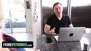 Stepdad fucks petite stepdaughter Chloe Rose every day before and after school