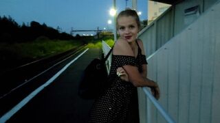 The blonde was puzzled at the train station, but then she got fucked