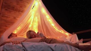 Romantic outdoor sex with long foreplay and stunning climax