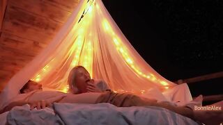 Romantic outdoor sex with long foreplay and stunning climax