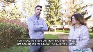 Public Agent Cheating wife gets fucked in public for cash