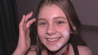 College girl gets her pussy filled with cum by horny guy