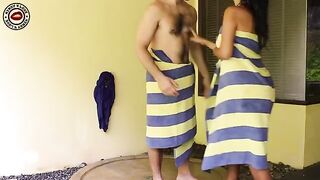 The hot amateur couple has amazing sex straight in the bathtub
