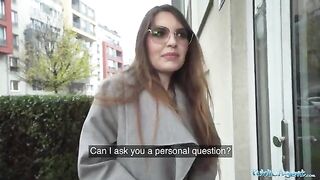 A stunning European model, Miriam More, gets fucked by a stranger in her flat