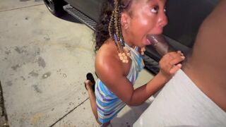 Married woman gets her pussy filled with cum in the parking lot