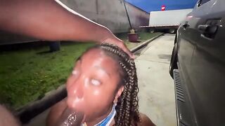 Married woman gets her pussy filled with cum in the parking lot