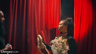 A busty black stripper gets creampied after the party by Deeper