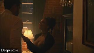 A busty black stripper gets creampied after the party by Deeper