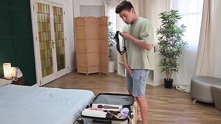 My foreign friend masturbated in my panties, I got fucked