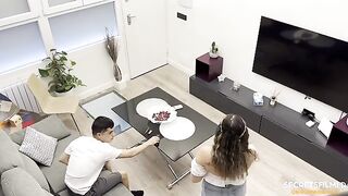 My stepsister stopped by to help me when she caught me watching porn