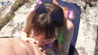 A blowjob was the only payment the nudist could offer the guard of the fort