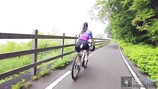 Real public sex with a beautiful girl while cycling
