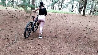 A bike ride turned into hard sex in the forest with a new friend