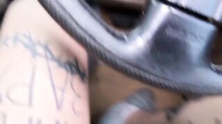 A hot girl masturbates in the car and has sex with an Uber driver
