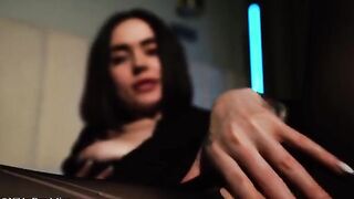 A sexy girl with big boobs gets messy while having sex in oil