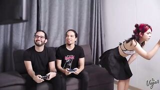 Skinny Latina Cindy Luna gets her cunt smashed by two cocks in intense DP action