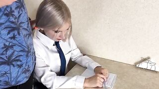 The cute girl was fucked by her tutor in a steamy homemade session