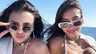 Two fit babes seduced a boat captain for intense action