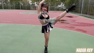Cheerleader girl is too fucking naughty, she loves to get fucked on the street