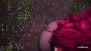 A sexy Russian girl was fucked in her ass in the forest