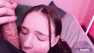 Cute schoolgirl swallows the cock with great pleasure