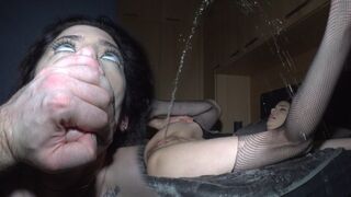 The woman took a cum shot and almost hit the ceiling with her quivering body
