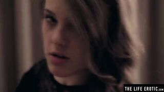 A stunning woman with huge natural tits plays with her boobs and milk