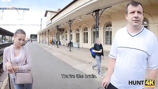 Hunter picked up a girl at the train station and fucked her for cash