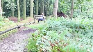 A cute girl was jogging in the forest and got fucked there
