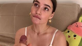 A man came with a promise of gentle blowjob