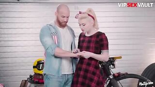 A classy girlfriend, Misha Cross, makes sweet love before going on a date