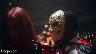 Four sex slaves serve their Mistress Maitland in a kinky scene