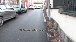 A mature woman gets caught and fucked in the ass for €1000