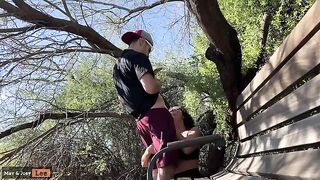 Busty Girl Almost Caught Having Sex by the Lake in Risky Spot