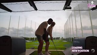 A rough sex adventure after a date of golf, with the hot blonde