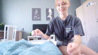 The stepsister couldn’t resist my cock and let me fuck her pussy and cum on her face